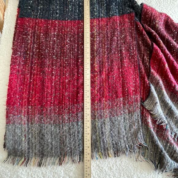Lapis Boho Fringe Shawl Wrap  fall Ombre Cozy Scarf one size - Picture 6 of 9